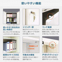 Netforce イーセンブリー 両開き書庫1台+両開き書庫1台 2段×3段 幅880mm 高さ1860mm スチール ホワイト 1セット（直送品）