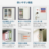 Netforce イーセンブリー 引戸書庫1台+引戸書庫1台 3段×3段 鍵付き アクリル スチール ブラック 1セット（直送品）