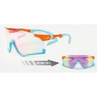 サングラス 鼻パッドがないスポーツサングラスAF-306 C-4REオレンジマット 調光パープルミラーレンズ装着 AF306C4（直送品）