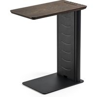 ソファサイドテーブル(デスクサイドテーブル・USB充電器収納タイプ・天然木/スチール使用・ブラック) 200-STN030BK 1個（直送品）