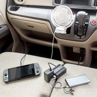 サンワダイレクト カーインバーター（ACコンセント・USB電源・120W・12V・アルミ筐体・2.4A USB充電対応・擬似正弦波） 1個（直送品）