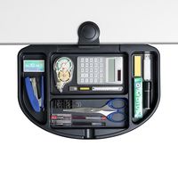 サンワダイレクト マウステーブル（360度回転・クランプ式・小物収納スペース付き） 200-MPD023BK 1個（直送品）