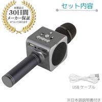 Harmony Partners カラオケマイク 電波法認可品 Bluetooth ワイヤレス ブラック IW-009（直送品）