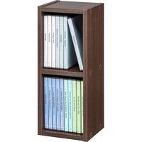 サンワダイレクト メディアラック（2段・木製・収納ラック・隙間収納・スリムラック・ブラウン） 200-FCD060BR 1個（直送品）