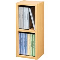 サンワダイレクト メディアラック（2段・木製・収納ラック・隙間収納・スリムラック・ライトブラウン） 200-FCD060LBR 1個（直送品）