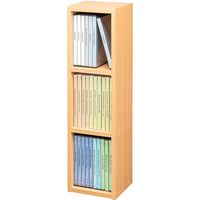 サンワダイレクト メディアラック（3段・木製・収納ラック・隙間収納・スリムラック・ライトブラウン） 200-FCD061LBR 1個（直送品）