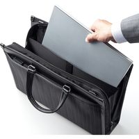 サンワダイレクト ストライプビジネスバッグ（2WAY仕様・手提げ・ショルダー・通勤対応） 200-BAG067 1個（直送品）