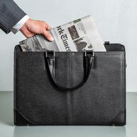 サンワダイレクト ダレスバッグ（ビジネスバッグ・日本製・ショルダーベルト付属・2WAY・デニム使用・鍵付・ブラック） 200-BAG145BK 1個（直送品）