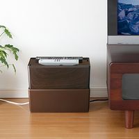 サンワダイレクト ケーブル・タップ収納ボックス（木目・リモコン設置） 200-CB001M 1個（直送品）