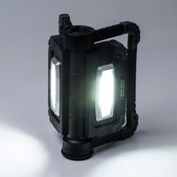 サンワダイレクト LED投光器（作業灯・充電式・屋外・アウトドア・最大20W・最大850ルーメン・バッテリー内蔵・COBチップ） 1個（直送品）