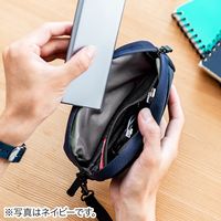 サンワダイレクト ガジェットポーチ（モバイルバッテリー・Wi-Fiルーター・iPhone・ケーブル収納・Sサイズ・グレー） 1個（直送品）