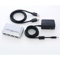 サンワダイレクト USB3.0ハブ（4ポート・セルフパワー＆バスパワー・シルバー） 400-HUB020SV 1個（直送品）
