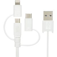 サンワダイレクト 3in1 充電ケーブル ライトニング マイクロUSB USB Type-C巻取りケーブル 500-IPLMM020 1本（直送品）