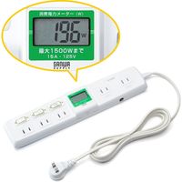 サンワダイレクト ワットメーター付き電源タップ 消費電力計 検電器(節電対策) 700-TP1052DW 1個（直送品）