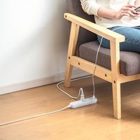 サンワダイレクト 電源タップ（USB充電・最大3.9A・おしゃれコード採用・ファブリック こたつコード使用・1m・ライトブラウン） 1個（直送品）