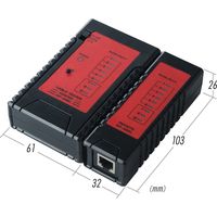 サンワダイレクト LANテスター（LANケーブル/RJ-45・モジュラーケーブル/RJ-11対応・LEDライト内蔵・親機・子機脱着可能） 1個（直送品）