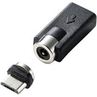 サンワダイレクト マグネット着脱式マイクロUSB充電専用アダプター（スマートフォン・マグネットアダプタ・USB充電・2A対応・ブラック） 1本（直送品）