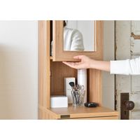 佐藤産業 DOLLY（ドリー） ミラー付収納ラック 幅300×奥行400×高さ1700mm ナチュラル DO170-30MR DNA 1台（直送品）