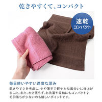 ヒオリエ 日本製 フェイスタオル デイリータオル 6枚 モスピンク 約34×85cm タオル 中厚 吸水 速乾 無地 お値打ち 泉州タオル セット