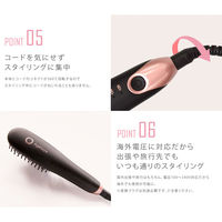 アゲツヤポータブルミニブラシ(Agetuya MINI BRUSH) ポータブルミニブラシヘアアイロン カール＆ストレート 海外対応 QS-17108