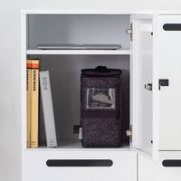 サンワサプライ パーソナルロッカー 2連2段 4人用 ダイヤル錠 幅800×奥行450×高さ1000mm ホワイト PLK-TW4W 1台（直送品）