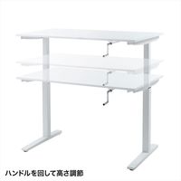 サンワサプライ 手動昇降ミーティングデスク ハイテーブル 幅1200×奥行700×高さ715～1125mm ホワイト ERD-SH12070WN 1台（直送品）