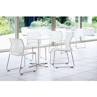 【設置込】コクヨ カラベル 会議イス スチールサークル脚 背メッシュ 肘無 ライトグレー/ライトオリーブ CK-M640E2GLQ4 1脚（直送品）