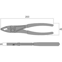 超軽量コンビネーションプライヤー（黒金） 230-200-BG フジ矢（直送品）