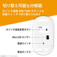 ワイヤレスマウス 無線 2.4GHz 4ボタン 薄型 モバイル ポーチ付 グレー M-TM10DBGY エレコム 1個（直送品）