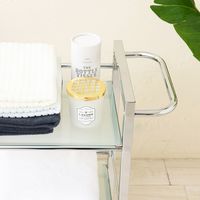 永井興産 NK-433 ガラスシェルフワゴン 3段 幅480×奥行265×高さ760mm ホワイト NK-433WH 1台（直送品）