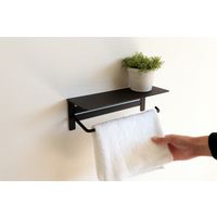 【軒先渡し】ヤマソロ Blan タオル掛けハンガー 幅300×奥行100×高さ93mm ブラック 41-039 1台（直送品）