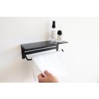 【軒先渡し】ヤマソロ Lasn タオル掛けハンガー 幅300×奥行100×高さ98mm ブラック 41-042 1台（直送品）