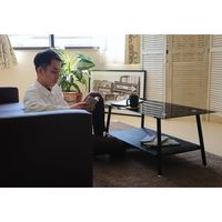 【軒先渡し】ヤマソロ Glad センターテーブル 幅900×奥行450×高さ550mm ブラック 82-739 1台（直送品）