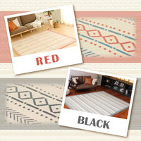 萩原 インド綿 ボンディングラグ ピート 1850×1850mm レッド 270071821 1枚（直送品）