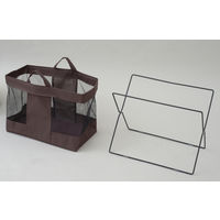 YAMAZEN 【荷物置き】メッシュバスケット M 折りたたみ ブラウン HTB-M(BR) 1個