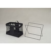YAMAZEN 【荷物置き】メッシュバスケット M 折りたたみ ブラック HTB-M(BK) 1個
