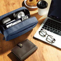 ガジェットポーチ バッグインバッグ オーガナイザー ストレージタイプ 出張 トラベル ケーブル・小物収納 ネイビー BMAーGP14NV エレコム 1個