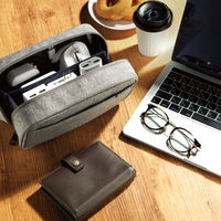 ガジェットポーチ バッグインバッグ オーガナイザー ストレージタイプ 出張 トラベル ケーブル・小物収納 グレー BMAーGP14GY エレコム 1個