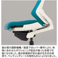 【設置込】イトーキ エフチェア ローバック 布張り 固定肘 ハンガー付 ウレタンキャスター 黒ベース 黒脚 オフブラック×ブラック 1脚（直送品）