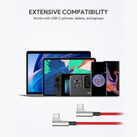 USBケーブル 1m Type-C[オス]-[オス]Type-C Impulse PD 90°1セット（2本）AUKEY