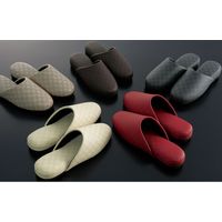 センコー チェッカー 機能素材 スリッパ 約25cm グレー FF140399 1足