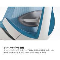 【組立設置込】イトーキ アクトチェア EXハイバック 布張 ランバー付 可動肘 樹脂脚 ウレタンキャスター ハンガー付 灰×ネイビーブルー 1脚（直送品）
