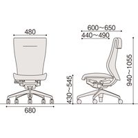 【設置込】イトーキ コセールチェア ハイバック 肘無 ハンガー付 アルミ脚 オレンジ×ホワイト×オレンジ 1脚（直送品）