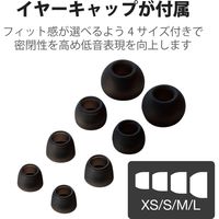 エレコム ステレオイヤホン/カナル型/φ3.5mm/Fast Music/F12C/10.0mmドライバー/ブラック EHP-F12CABK 1個