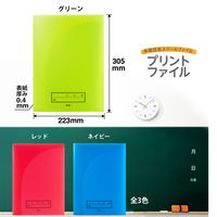 プラス 年組氏名 スクール プリントファイル A4 2ポケット グリーン 79756 1セット(10冊)