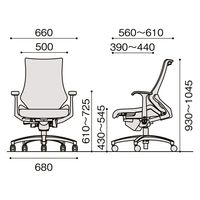 【設置込】イトーキ エフチェア ハイバック メッシュ張り 固定肘 アンバーオレンジ×ブラック KG-175JV-T1D3 1脚（直送品）