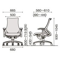 【設置込】イトーキ エフチェア ハイバック メッシュ張り 可動肘 チョコレートブラウン×ホワイト KG177JVM-W9H2 1脚（直送品）