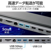 USB Type C ドッキングステーション ハブ 11-in-1 PD 85W出力 シルバー DST-W05 エレコム 1個