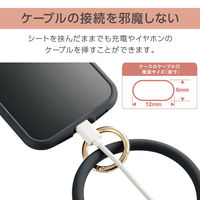 スマホストラップ 手首 ハンド シリコンハンド(丸型) 落下防止 &me ブラック P-STHSI2BK エレコム 1個