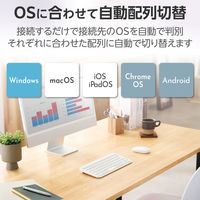 エレコム Bluetoothミニキーボード/Slint/薄型/パンタグラフ式/マルチペアリング/ホワイト TK-TM10BPWH 1個